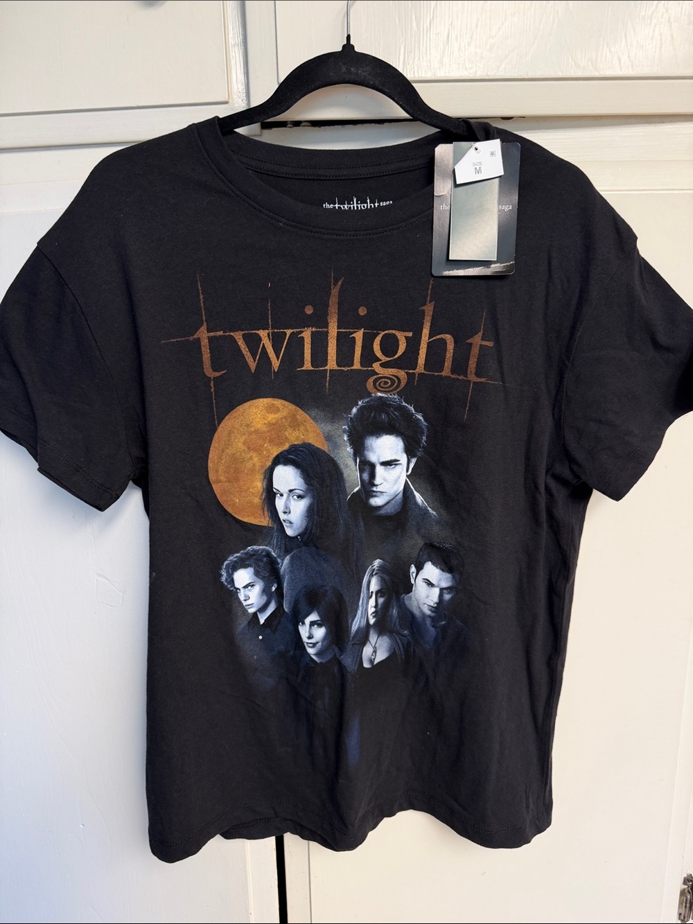 Twilight Graphic Tee - Black with Orange Moon - Unbranded